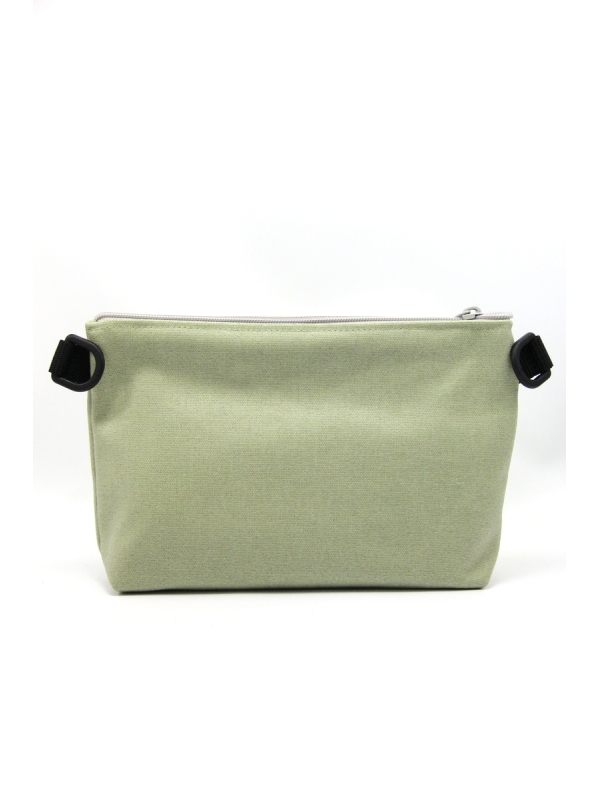 grande pochette unie avec la toile de canevas enduite U6 à associer à une petite pochette fantaisie de votre choix.